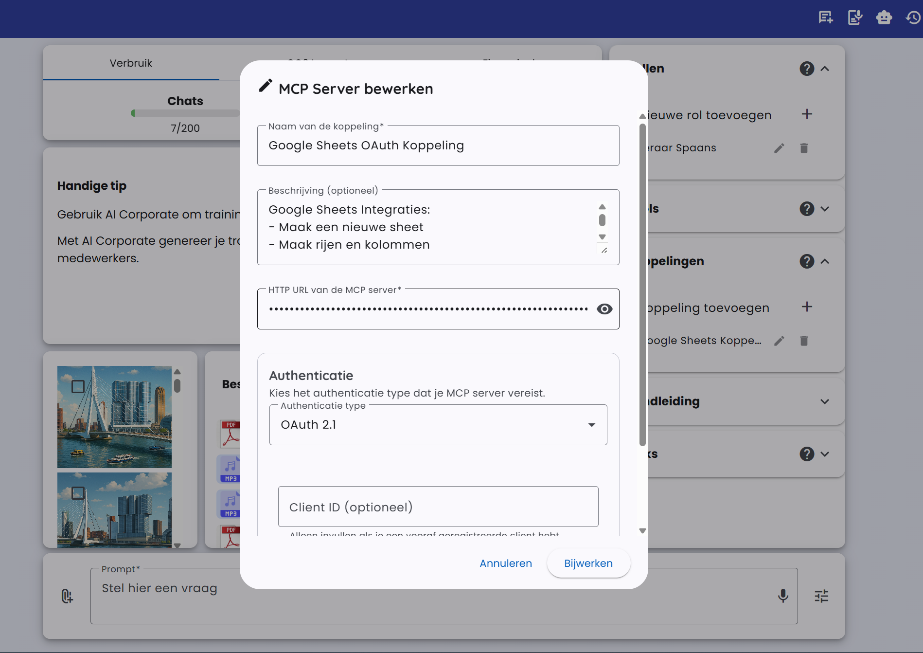 Instellen Server OAuth URL