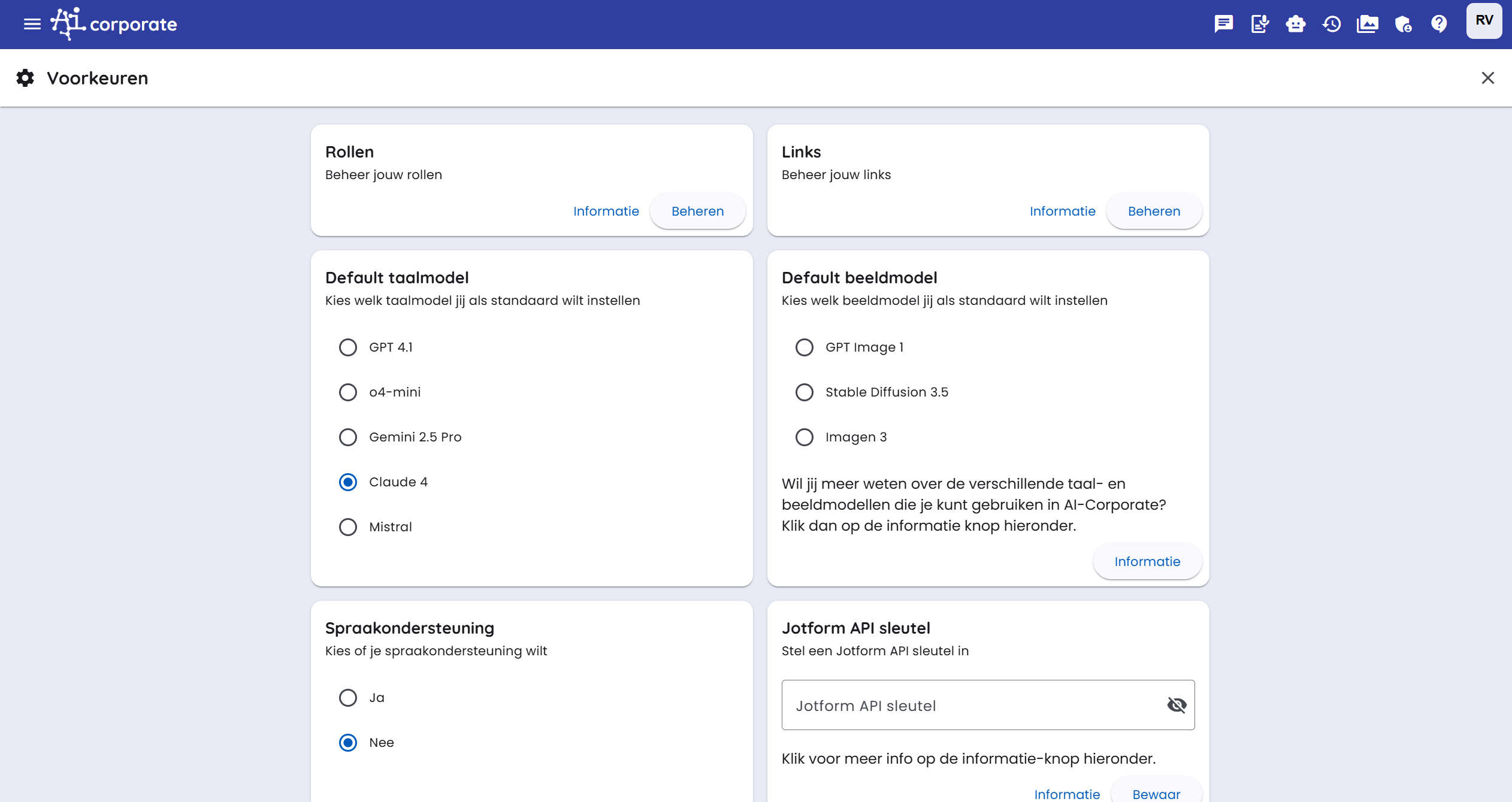 Voorkeuren Instellen