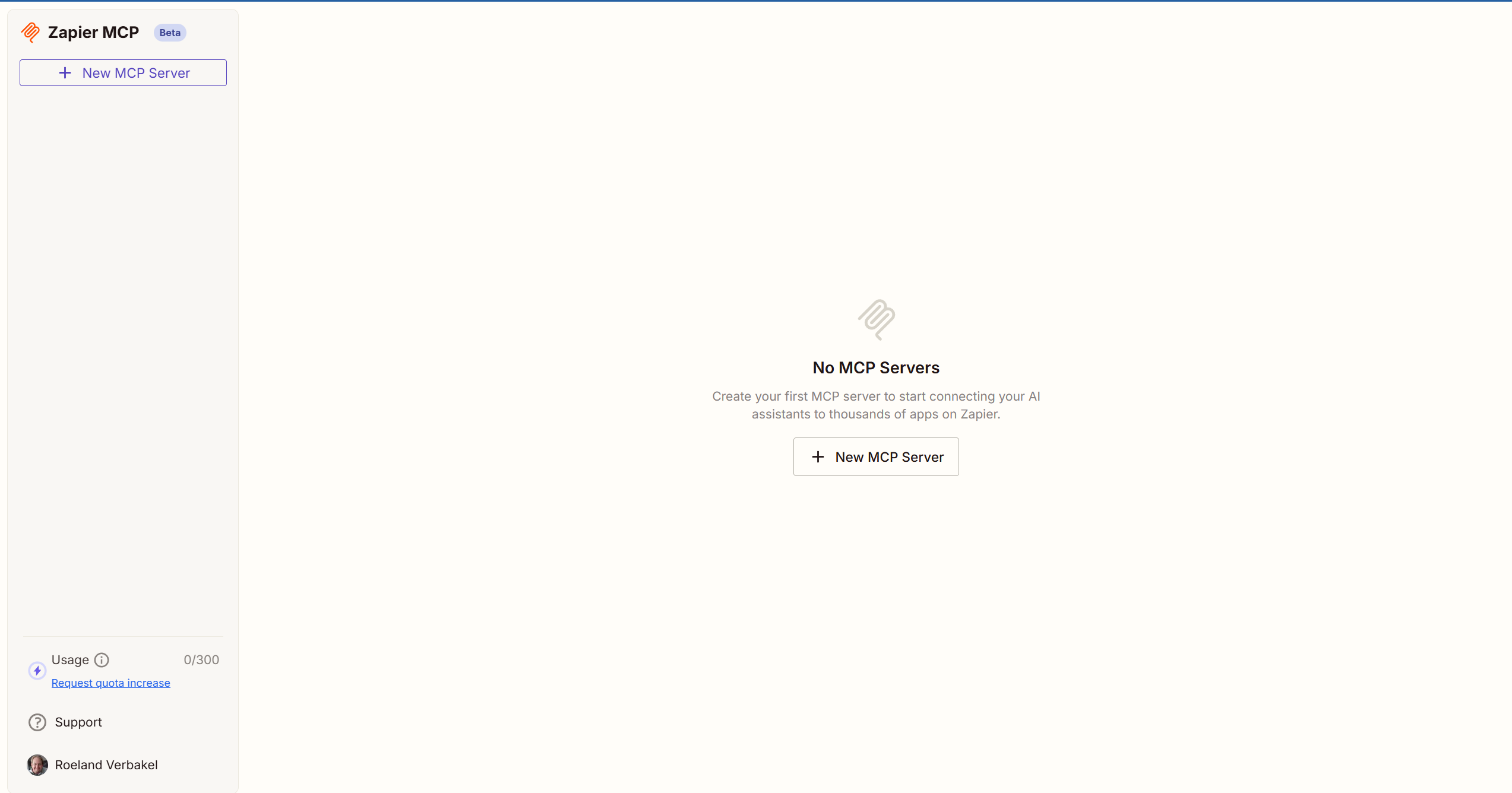 Startscherm Zapier MCP