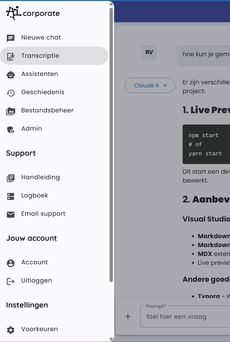 AI-Corporate Zijmenu