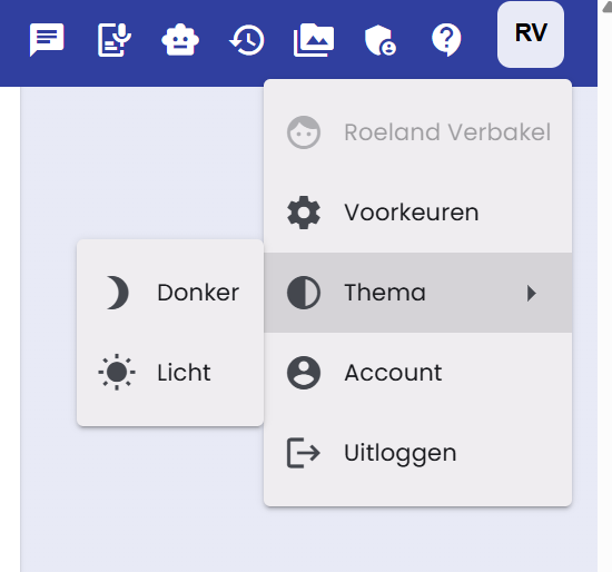 Theme selection menu