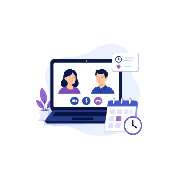 Online gesprek plannen voor AI-Corporate